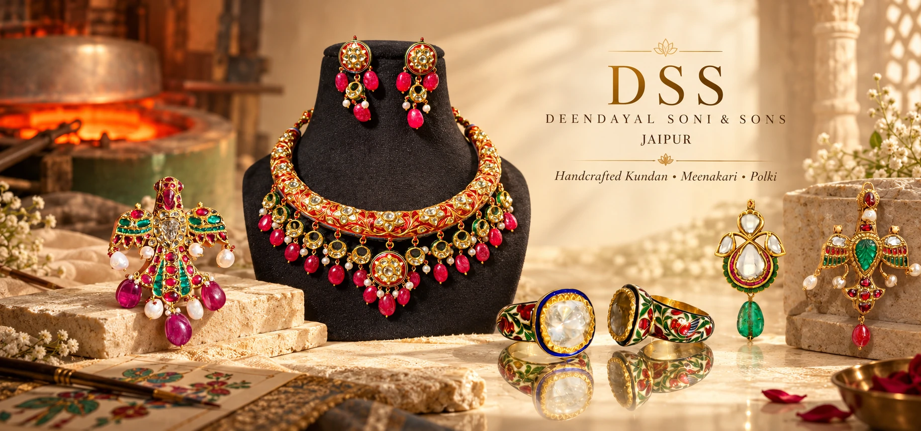 Original DSS Jewels collection imagery showcasing Jaipur traditional jewellery